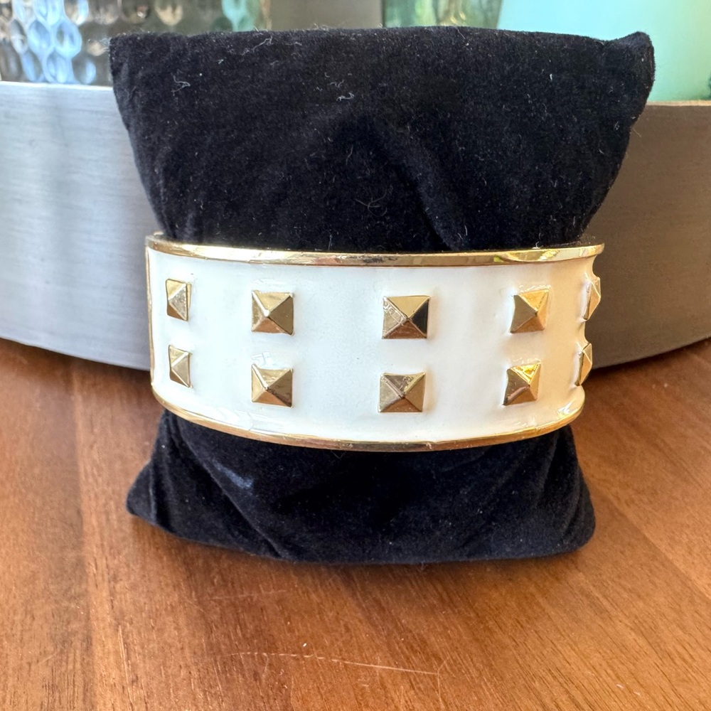 Gold and White Studded Bracelet